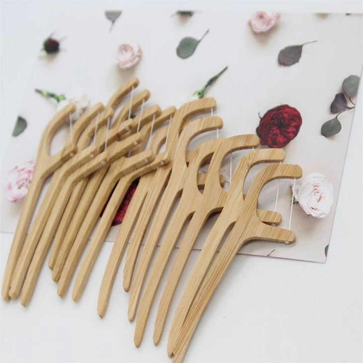 Biodegradable Bamboo Dental Floss Picks